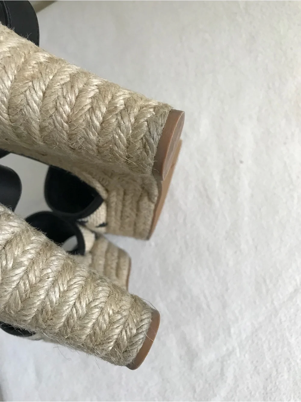 Louis Vuitton Black and Natural Monogram Espadrille Wedges - Picture 11 of 12